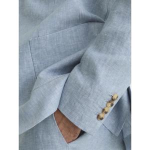 REISS Atlantic Linen-Twill Single-Breasted Blazer